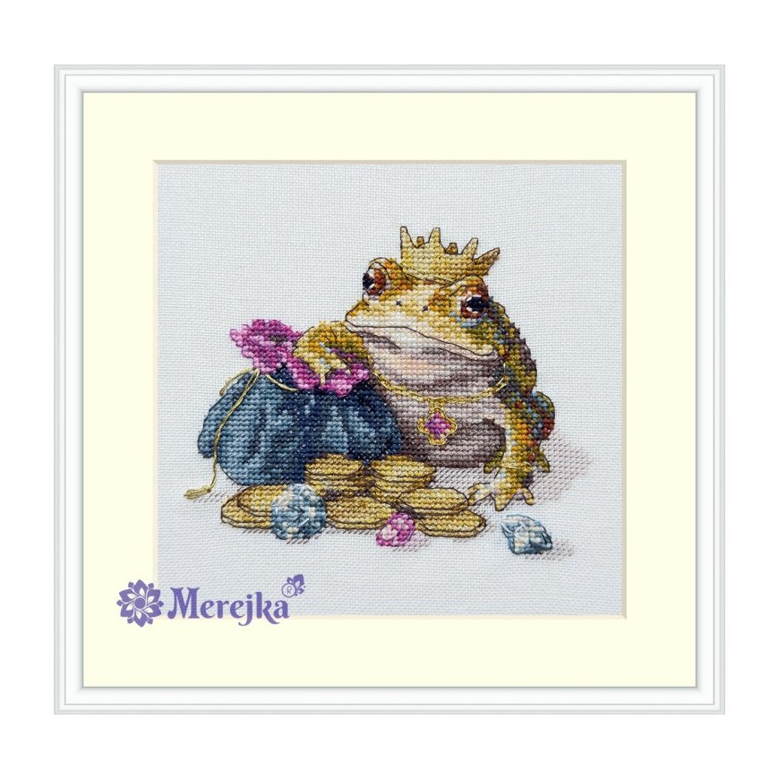 Merejka Cross-Stitch Embroidery Kit "Golden Toad" 11x12 cm SK280B