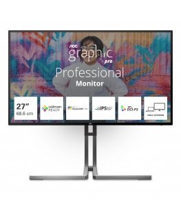 AOC U3 U27U3CV tietokoneen litteä näyttö 68,6 cm (27") 3840 x 2160 pikseliä 4K Ultra HD LCD musta