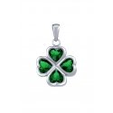 Silvego Silver Leaf Pendant with Green Sparkling Zircon JJJP0085P Silvego Silver Leaf Pendant with Green Sparkling Zircon JJJP0085P