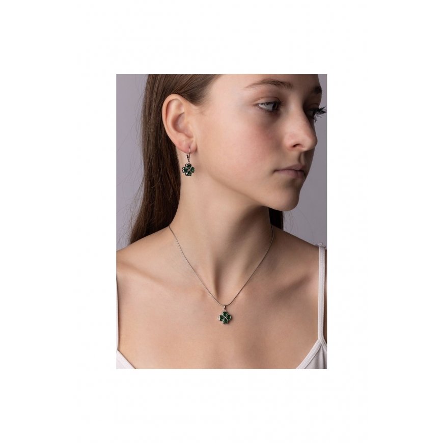 Silvego Серебряная подвеска с зеленым мерцающим цирконом JJJP0085P – 2
