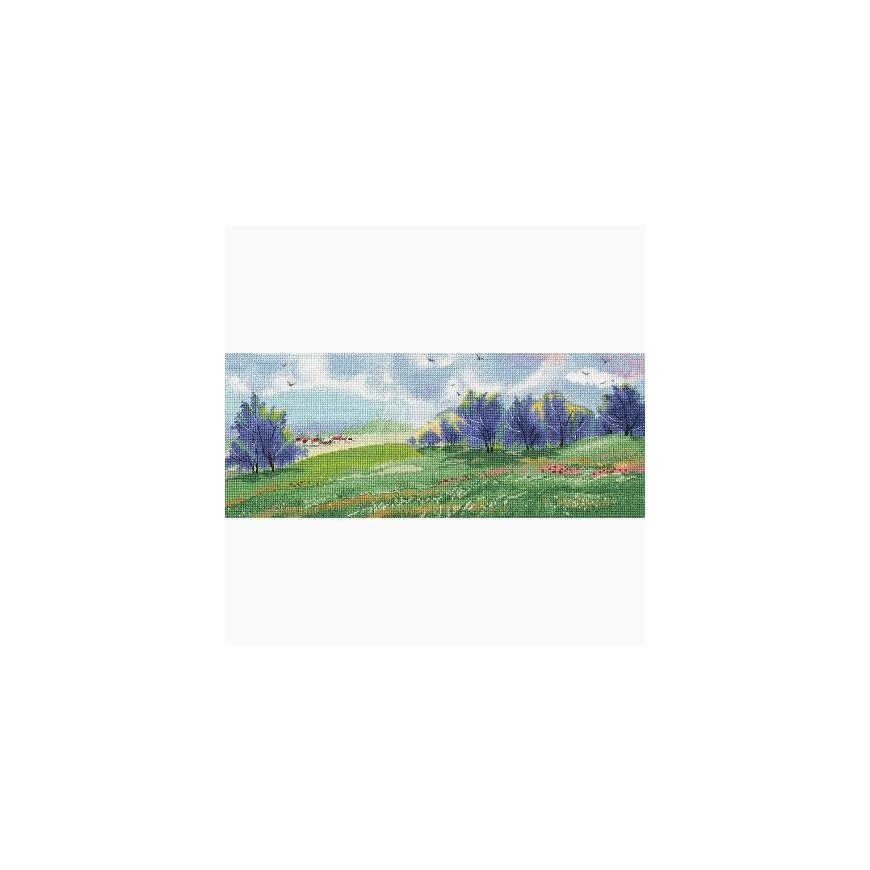 Beldizart Cross-Stitch Embroidery Kit "Spring Vastness" 37×15 cm S1666