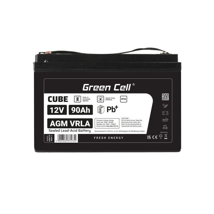 Green Cell AGM12V90AH-J UPS akumuliatorius Rūgštinis akumuliatorius (VRLA) 12 V 90 Ah – 4