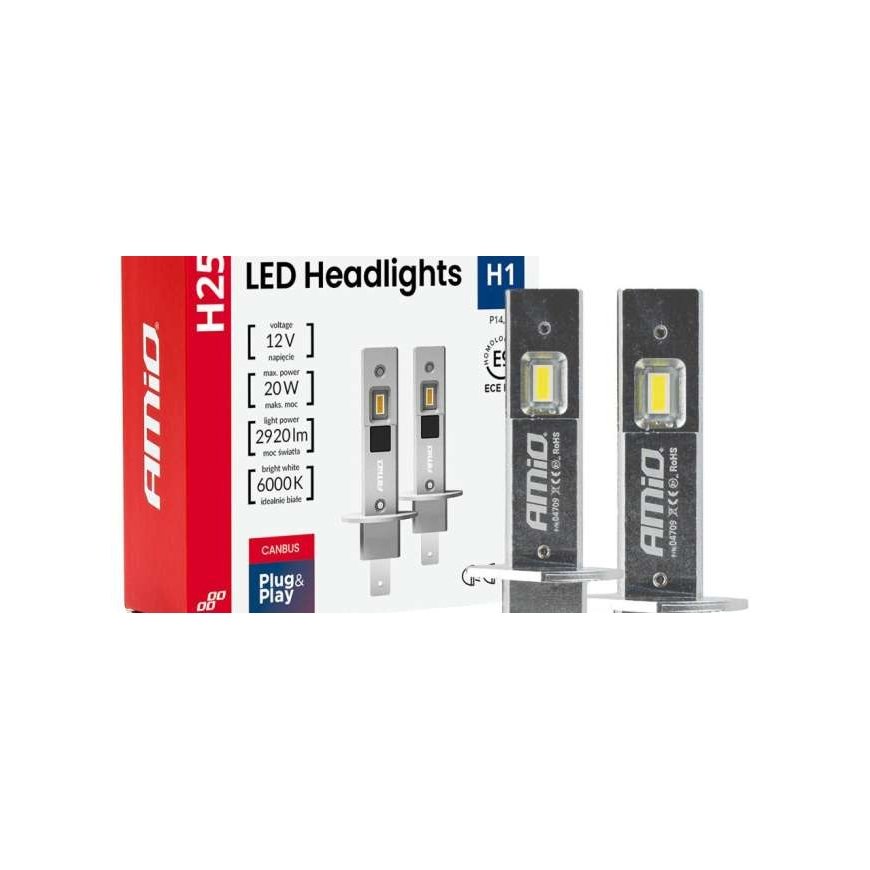 LED-auton valot H25 -sarja Canbus H1 12V 20W amio-04709 – 2