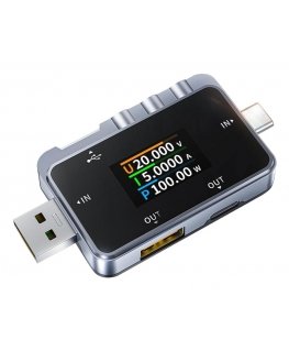 FNIRSI FNAC-28 elektrības padeves testeris Melns, Sudrabs