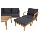 Home4You Outdoor Furniture Set MALDIVE Garden Furniture Set Table, Sofa, 2 Chairs, Pouf