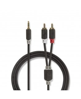 Nedis CABW22200AT50 garso kabelis 5 m 3.5mm 2 x RCA Antracitas