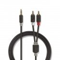 Nedis CABW22200AT50 garso kabelis 5 m 3.5mm 2 x RCA Antracitas
