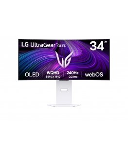 LG 34GX90SA-W tietokoneen litteä näyttö 86,4 cm (34") 3440 x 1440 pikseliä Wide Quad HD OLED Valkoin