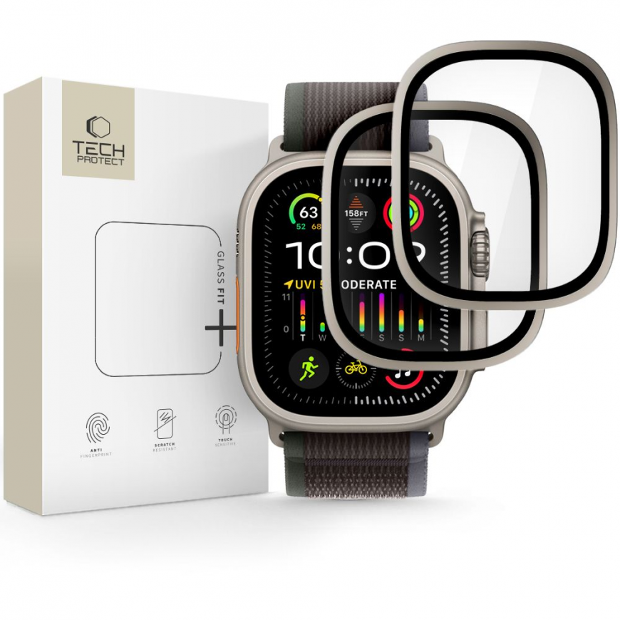 SZKŁO HARTOWANE TECH-PROTECT GLASS RING 2-PACK APPLE WATCH ULTRA