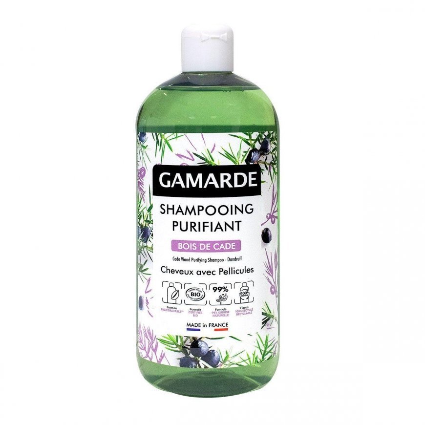 Gamarde, Bio, Bois De Cade, Plaukų priežiūros šampūnas, Nuo pleiskanų, Galvos oda su pleiskanomis, 500 ml
