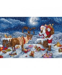 Letistitch Cross Stitch Embroidery Kit "Silent Night - Gift" 43 x 29 cm SLETIL9958