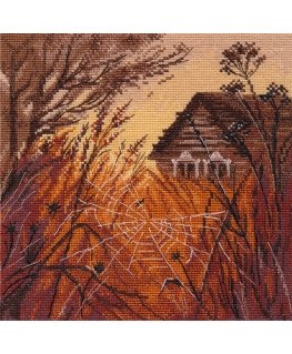 Beldizart ristipisto ompelusarja "Maisema hämähäkinseitillä" 18×18 cm S1667