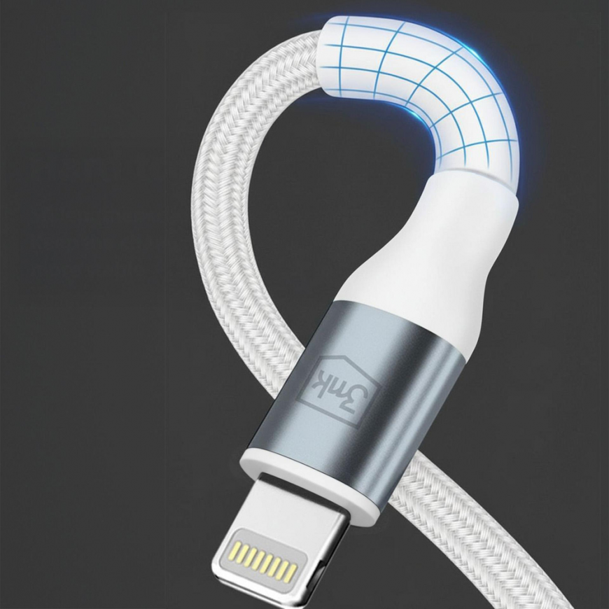 3mk Hyper Cable N-SERIES USB-C | Lightning 1m 9V|2A 20W | white – 2