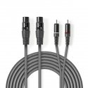 Nedis COTH15230GY30 audiokaabel 3 m 2 x XLR (3-pin) 2 x RCA Hall Nedis COTH15230GY30 audiokaabel 3 m 2 x XLR (3-pin) 2 x RCA Hall