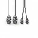Nedis COTH15230GY30 audio kabelis 3 m 2 x XLR (3-pin) 2 x RCA Pelēks Nedis COTH15230GY30 audio kabelis 3 m 2 x XLR (3-pin) 2 x RCA Pelēks