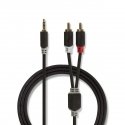 Nedis CABW22200AT30 garso kabelis 3 m 3.5mm 2 x RCA Antracitas Nedis CABW22200AT30 garso kabelis 3 m 3.5mm 2 x RCA Antracitas