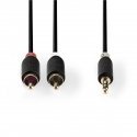 Nedis CABW22200AT30 audiokaapeli 3 m 3.5mm 2 x RCA Antrasiitti Nedis CABW22200AT30 audiokaapeli 3 m 3.5mm 2 x RCA Antrasiitti