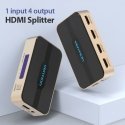 Vention 1 In 4 Out HDMI Splitter 4K@30Hz Gold Aluminum Alloy Type Vention 1 In 4 Out HDMI Splitter 4K@30Hz Gold Aluminum Alloy Type