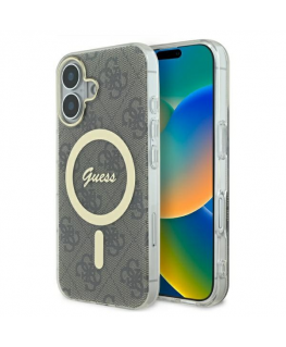 Guess GUHMP16SH4STW iPhone 16 6.1" brown hardcase IML 4G MagSafe