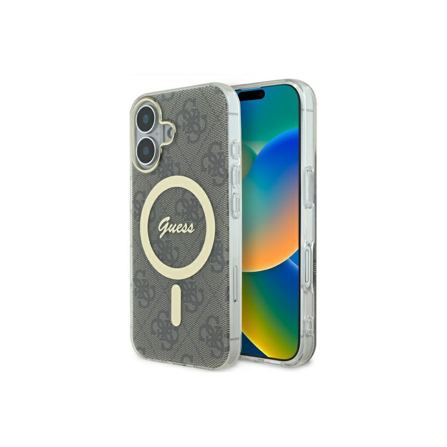 Guess GUHMP16SH4STW iPhone 16 6.1" brown hardcase IML 4G MagSafe
