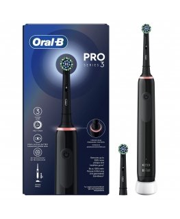 Oral-B Pro 3 Pro3 3000 Suaugusiems Besisukantis vibruojantis dantų šepetėlis Juoda