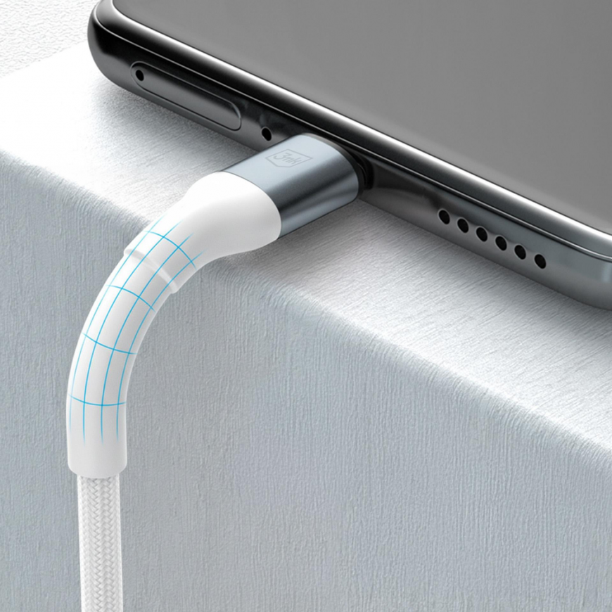 3mk Hyper Cable N-SERIES USB-A | USB-C 1m 9V|2A 18W | white – 3