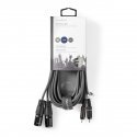 Nedis COTH15210GY30 garso kabelis 3 m 2 x XLR (3-pin) 2 x RCA Pilka Nedis COTH15210GY30 garso kabelis 3 m 2 x XLR (3-pin) 2 x RCA Pilka