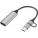 Sandberg 136-70 vaizdo kabelio adapteris HDMI A tipo (standartinis) USB Type-A + USB Type-C Pilka Sandberg 136-70 vaizdo kabelio adapteris HDMI A tipo (standartinis) USB Type-A + USB Type-C Pilka