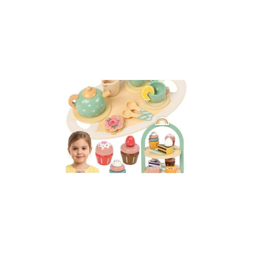Children's tea set + Kruzzel 26418 cake stand