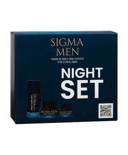 Sigma Men Nakts komplekts: viegls ķermeņa losjons 100 ml + nakts serums 50 ml + acu krēms 30 ml