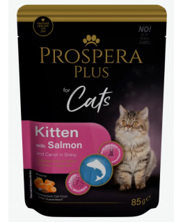 Konservi kaķēniem - Prospera Plus, Cat Pouch Kitten, Salmon and