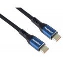 „PremiumCord“ USB-C kabelis (USB 3.2 GEN 2x2, 5A, 100W, 20Gbit/s), 2 m, kokvilnas pīts „PremiumCord“ USB-C kabelis (USB 3.2 GEN 2x2, 5A, 100W, 20Gbit/s), 2 m, kokvilnas pīts
