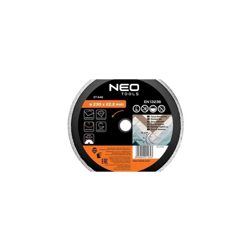 Neo Tools Deimantinis diskas 230 x 22,2 mm, tvirtas