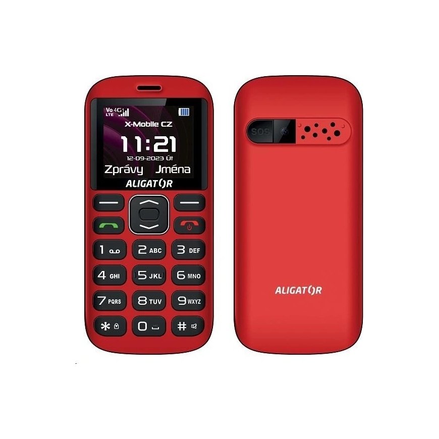 Aligator A720 4G Senior melnā-sarkanā