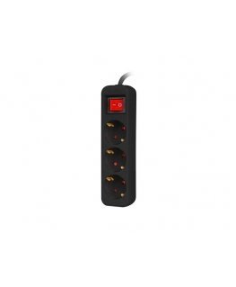 Lanberg PS1-03F-0150-BK jatkojohto 1,5 m 3 AC-pistorasia(a) Sisätila musta