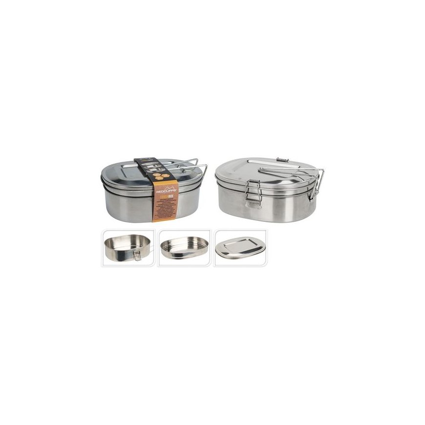 Redcliffs Pārvadāms pārtikas konteiners Pusdienu kaste Kempinga trauki no tērauda 350/900 ml 2 daļas.