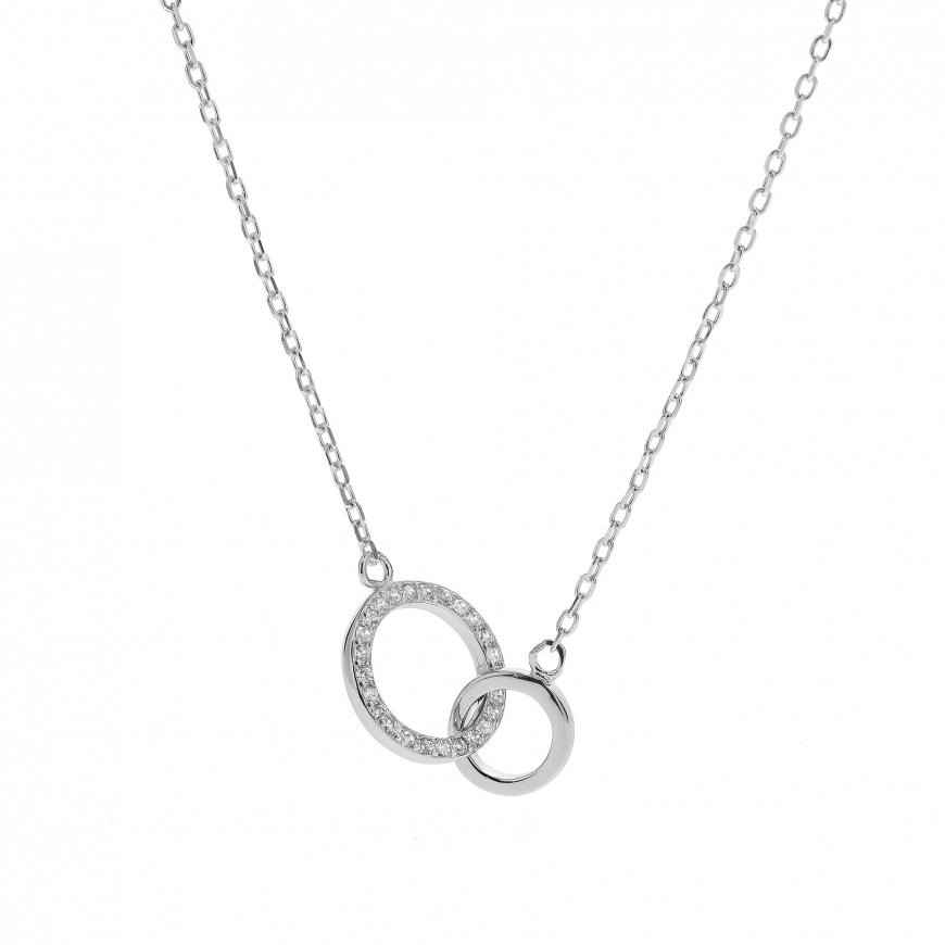 Again Jewelry Sidabrinis karoliai susieti žiedai AJNA0024