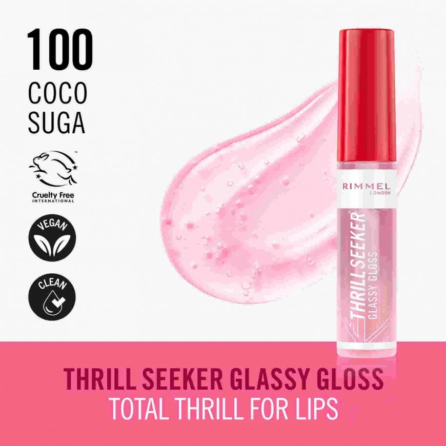 Rimmel Thrill Seeker Glassy Gloss блеск для губ 100 Coco Suga – 4