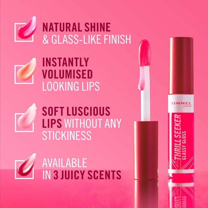 Rimmel Thrill Seeker Glassy Gloss блеск для губ 100 Coco Suga – 5