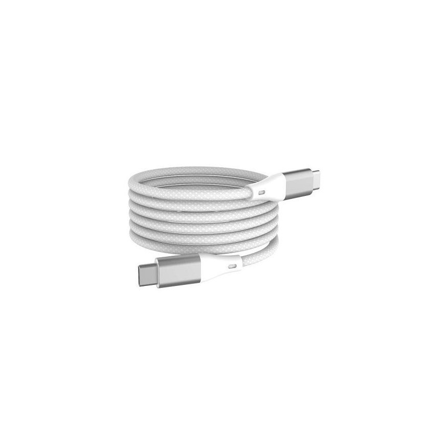 Winner Group WG - Type-C to Type-C - Tietokonegalleria, 1 metri, 3A, 60W, magneettinen itsekelautuva, valkoinen – 2