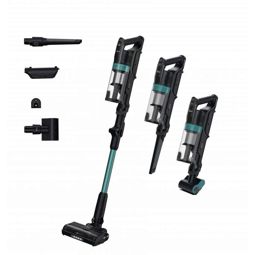 Hoover HF1P10PX 011 Sauvaimuri Akku Kuiva Vaahto, Mikro Pussiton 0,7 L 165 W musta, Turkoosi 22 ah