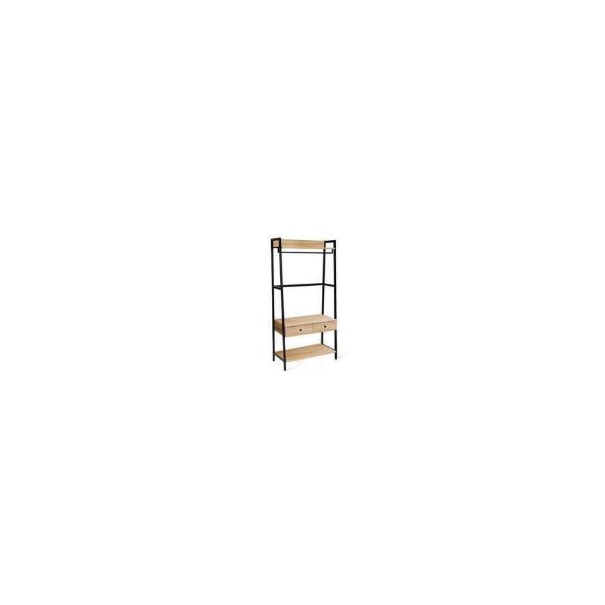 Home4You Hallway Shelf DIMITRA 100x40xA160cm, Country Style/Black – 2