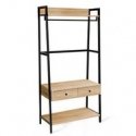 Home4You Hallway Shelf DIMITRA 100x40xA160cm, Country Style/Black Home4You Hallway Shelf DIMITRA 100x40xA160cm, Country Style/Black