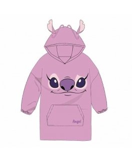 Disney Stitch Angel oversized sweatshirt coat for adults in coral.