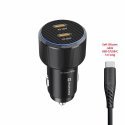 Swissten PD 2x USB-C Автомобильное зарядное устройство 50W c USB-C - USB-C Kабелем 1m Swissten PD 2x USB-C Автомобильное зарядное устройство 50W c USB-C - USB-C Kабелем 1m