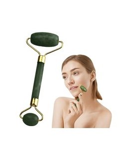 Korika Vihreä jade-fasciahierontarulla (Face Roller)
