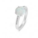 Brilio Silver Brilio Silver Charming Silver Ring with Opal and Zirconia RI107W