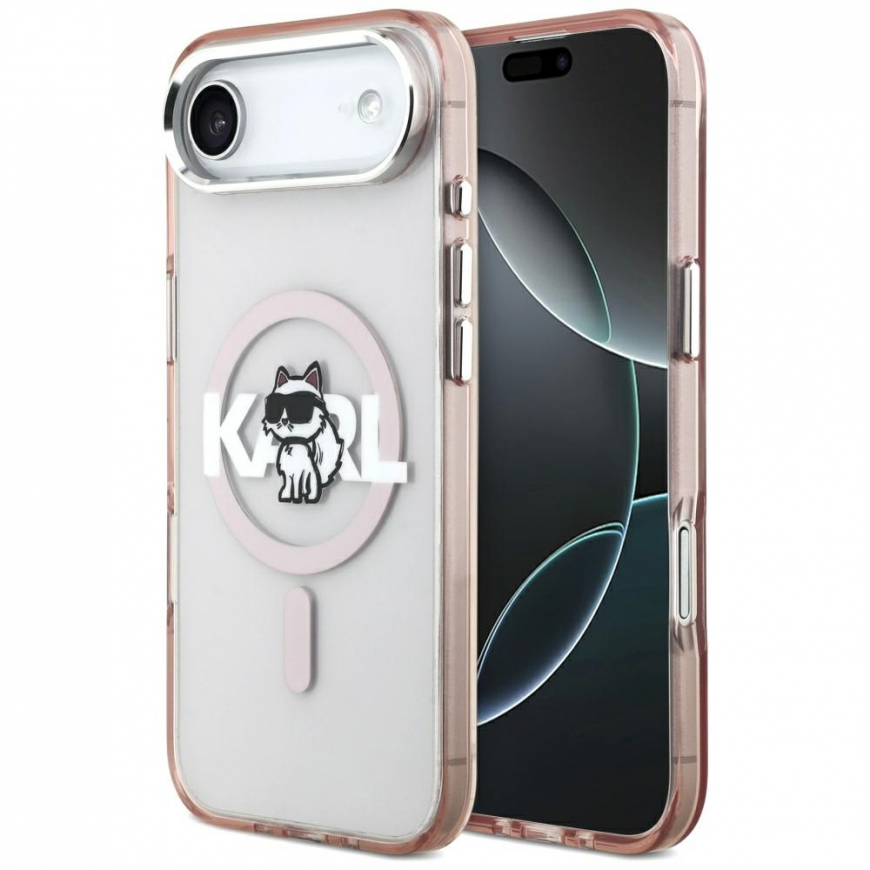 Karl Lagerfeld IML Choupette Sketch Logo MagSafe Case for iPhone