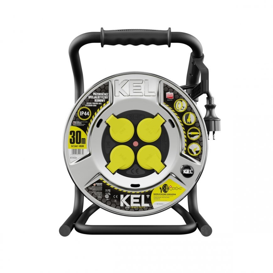 Extension Cable KEL PB-HEAVY/D/K/3X2.5/H05RR-F-black / Cable Length [m]: 30 / Cable Diameter [mm2]: 1.5 / Maximum Load [A]: 16 – 2