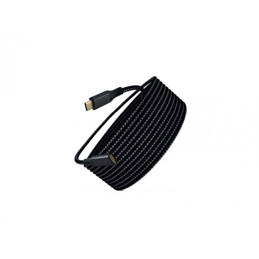 Winner Group WG - USB-C (vīriešu) uz USB-C (sieviešu) pagarinātājs, 2 metri, neilona pārklājums, melna